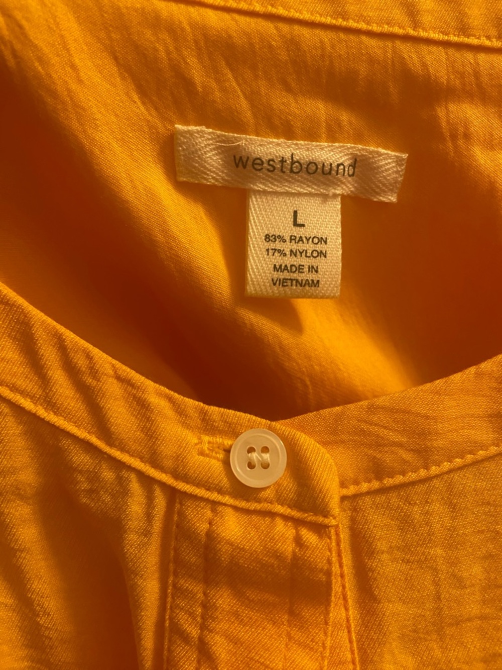 Westbound Bright Yellow Button-Front Blouse - Picture 3 of 3